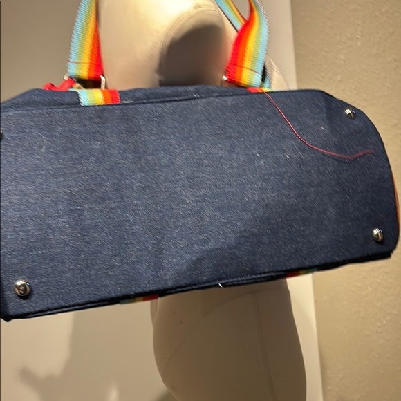 Rainbow pride theme Strap Denim Travel Bag tote - Picture 7 of 13